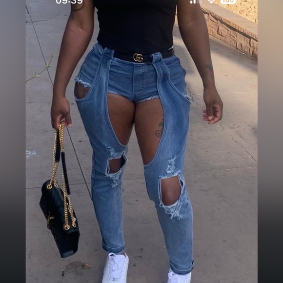 Rider cut out denim - Picture 2 of 2